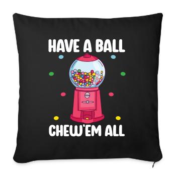 Machine à chewing-gum Machine à chewing-gum - Housse de coussin décorative 45 x 45 cm - noir - Devant