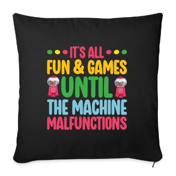 Machine à chewing-gum Machine à chewing-gum - Housse de coussin décorative 45 x 45 cm - noir - Devant