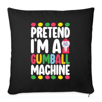 Machine à chewing-gum Machine à chewing-gum - Housse de coussin décorative 45 x 45 cm - noir - Devant