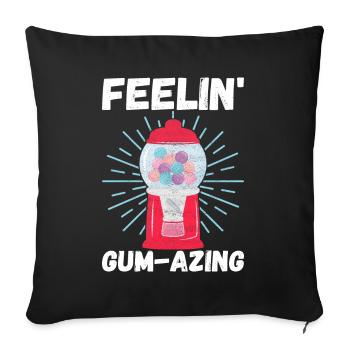 Machine à chewing-gum Machine à chewing-gum - Housse de coussin décorative 45 x 45 cm - noir - Devant
