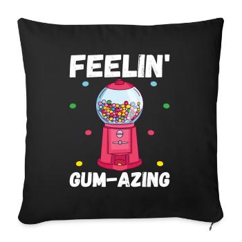 Machine à chewing-gum Machine à chewing-gum - Housse de coussin décorative 45 x 45 cm - noir - Devant