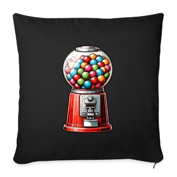 Machine à chewing-gum Machine à chewing-gum - Housse de coussin décorative 45 x 45 cm - noir - Devant