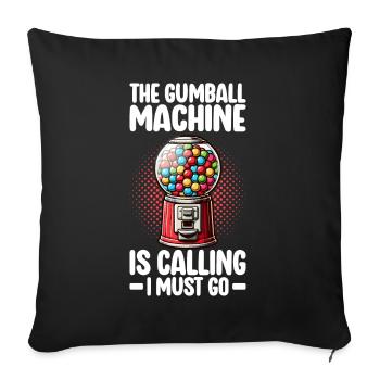 Machine à chewing-gum Machine à chewing-gum - Housse de coussin décorative 45 x 45 cm - noir - Devant