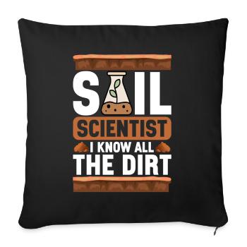 Bodenwissenschaftler Soil Science - Sofa pillowcase 17,3'' x 17,3'' (45 x 45 cm) - black - Front
