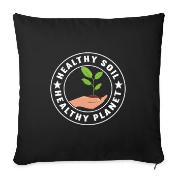 Bodenwissenschaftler Soil Science - Sofa pillowcase 17,3'' x 17,3'' (45 x 45 cm) - black - Front