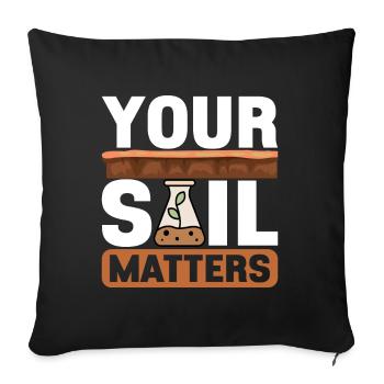 Bodenwissenschaftler Soil Science - Sofa pillowcase 17,3'' x 17,3'' (45 x 45 cm) - black - Front