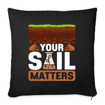 Bodenwissenschaftler Soil Science - Sofa pillowcase 17,3'' x 17,3'' (45 x 45 cm) - black - Front