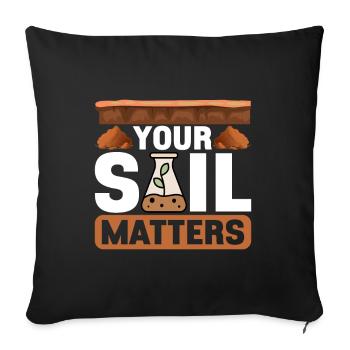 Bodenwissenschaftler Soil Science - Sofa pillowcase 17,3'' x 17,3'' (45 x 45 cm) - black - Front