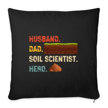 Bodenwissenschaftler Science du sol - Housse de coussin décorative 45 x 45 cm - noir - Devant