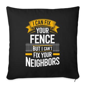Zauninstallateur Zaunbauer Fence Installer - Sofakissenbezug 45 x 45 cm - Schwarz - Vorne
