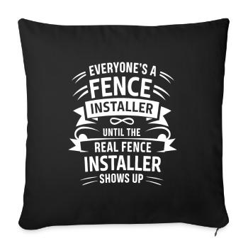 Zauninstallateur Zaunbauer Fence Installer - Sofakissenbezug 45 x 45 cm - Schwarz - Vorne