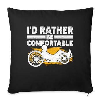 Tricycle couché Liegetrike Liegedreirad - Housse de coussin décorative 45 x 45 cm - noir - Devant