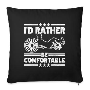 Tricycle couché Liegetrike Liegedreirad - Housse de coussin décorative 45 x 45 cm - noir - Devant
