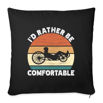 Tricycle couché Liegetrike Liegedreirad - Housse de coussin décorative 45 x 45 cm - noir - Devant