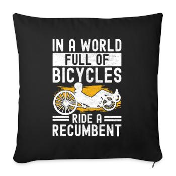 Tricycle couché Liegetrike Liegedreirad - Housse de coussin décorative 45 x 45 cm - noir - Devant