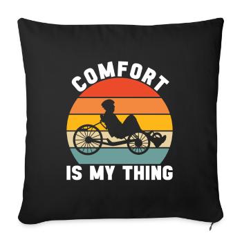 Tricycle couché Liegetrike Liegedreirad - Housse de coussin décorative 45 x 45 cm - noir - Devant