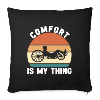 Tricycle couché Liegetrike Liegedreirad - Housse de coussin décorative 45 x 45 cm - noir - Devant