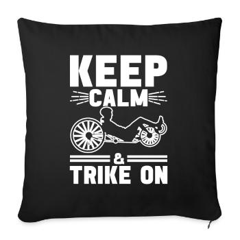 Tricycle couché Liegetrike Liegedreirad - Housse de coussin décorative 45 x 45 cm - noir - Devant