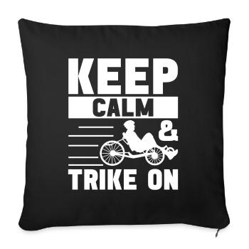 Tricycle couché Liegetrike Liegedreirad - Housse de coussin décorative 45 x 45 cm - noir - Devant