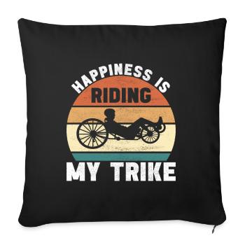 Tricycle couché Liegetrike Liegedreirad - Housse de coussin décorative 45 x 45 cm - noir - Devant