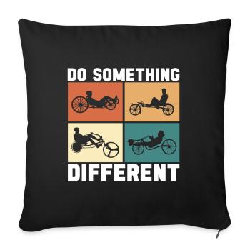 Tricycle couché Liegetrike Liegedreirad - Housse de coussin décorative 45 x 45 cm - noir - Devant