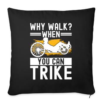 Tricycle couché Liegetrike Liegedreirad - Housse de coussin décorative 45 x 45 cm - noir - Devant