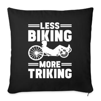 Tricycle couché Liegetrike Liegedreirad - Housse de coussin décorative 45 x 45 cm - noir - Devant