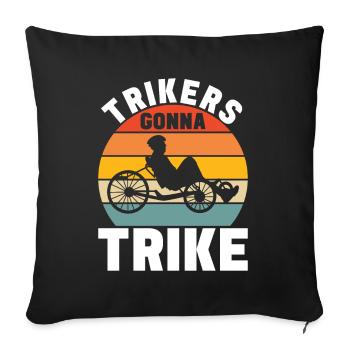 Tricycle couché Liegetrike Liegedreirad - Housse de coussin décorative 45 x 45 cm - noir - Devant