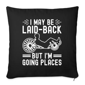 Tricycle couché Liegetrike Liegedreirad - Housse de coussin décorative 45 x 45 cm - noir - Devant