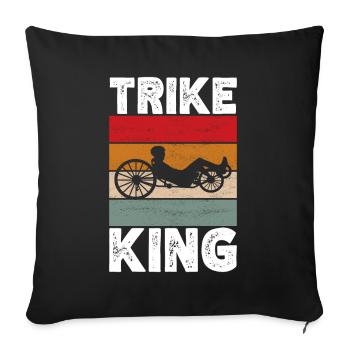 Tricycle couché Liegetrike Liegedreirad - Housse de coussin décorative 45 x 45 cm - noir - Devant