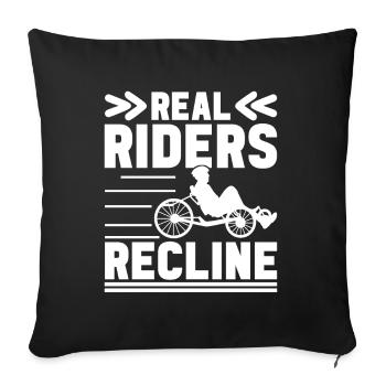 Tricycle couché Liegetrike Liegedreirad - Housse de coussin décorative 45 x 45 cm - noir - Devant