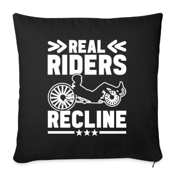 Tricycle couché Liegetrike Liegedreirad - Housse de coussin décorative 45 x 45 cm - noir - Devant