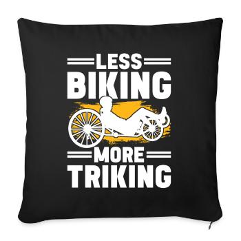 Tricycle couché Liegetrike Liegedreirad - Housse de coussin décorative 45 x 45 cm - noir - Devant