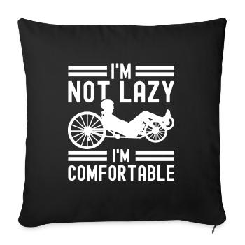 Tricycle couché Liegetrike Liegedreirad - Housse de coussin décorative 45 x 45 cm - noir - Devant