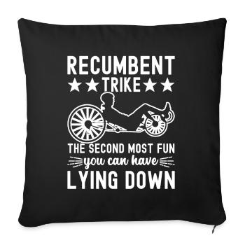 Tricycle couché Liegetrike Liegedreirad - Housse de coussin décorative 45 x 45 cm - noir - Devant