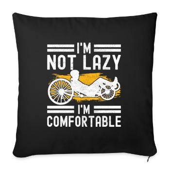 Tricycle couché Liegetrike Liegedreirad - Housse de coussin décorative 45 x 45 cm - noir - Devant