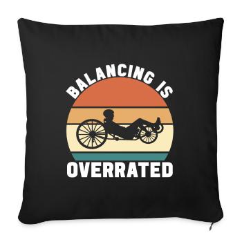 Tricycle couché Liegetrike Liegedreirad - Housse de coussin décorative 45 x 45 cm - noir - Devant