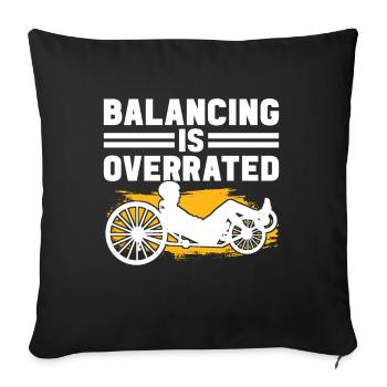 Tricycle couché Liegetrike Liegedreirad - Housse de coussin décorative 45 x 45 cm - noir - Devant