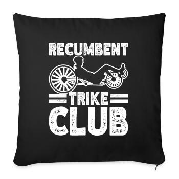 Tricycle couché Liegetrike Liegedreirad - Housse de coussin décorative 45 x 45 cm - noir - Devant