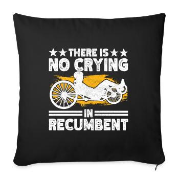 Tricycle couché Liegetrike Liegedreirad - Housse de coussin décorative 45 x 45 cm - noir - Devant