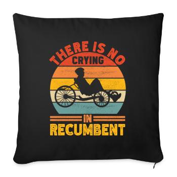 Tricycle couché Liegetrike Liegedreirad - Housse de coussin décorative 45 x 45 cm - noir - Devant