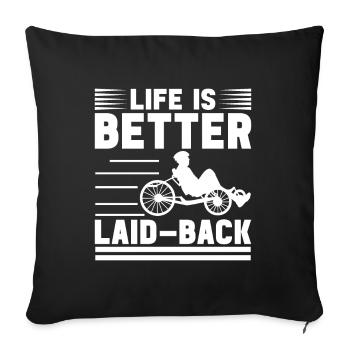 Tricycle couché Liegetrike Liegedreirad - Housse de coussin décorative 45 x 45 cm - noir - Devant