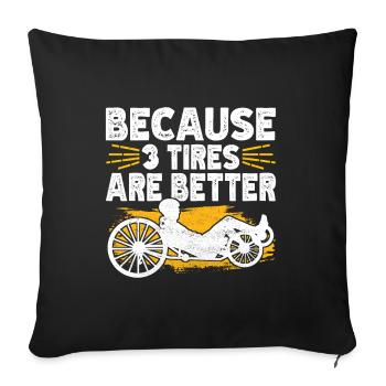 Tricycle couché Liegetrike Liegedreirad - Housse de coussin décorative 45 x 45 cm - noir - Devant
