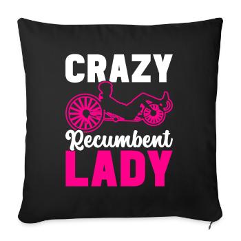 Tricycle couché Liegetrike Liegedreirad - Housse de coussin décorative 45 x 45 cm - noir - Devant