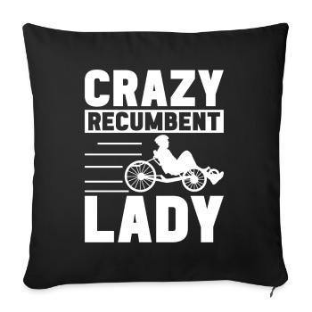 Tricycle couché Liegetrike Liegedreirad - Housse de coussin décorative 45 x 45 cm - noir - Devant