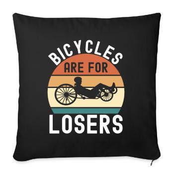 Tricycle couché Liegetrike Liegedreirad - Housse de coussin décorative 45 x 45 cm - noir - Devant