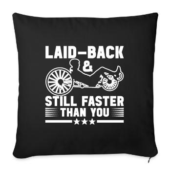 Tricycle couché Liegetrike Liegedreirad - Housse de coussin décorative 45 x 45 cm - noir - Devant