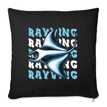 Manta Rays Great Manta Sea Creatures - Sofa pillowcase 17,3'' x 17,3'' (45 x 45 cm) - black - Front