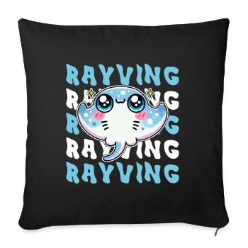 Manta Rays Great Manta Sea Creatures - Sofa pillowcase 17,3'' x 17,3'' (45 x 45 cm) - black - Front