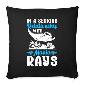 Manta Rays Great Manta Sea Creatures - Sofa pillowcase 17,3'' x 17,3'' (45 x 45 cm) - black - Front